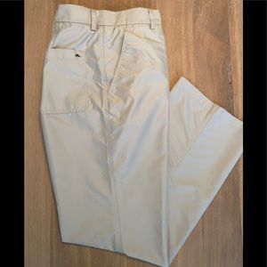 J Lindeberg golf mens pants 36/32 Beige Kaki 21st century Lifestyle. Pre Owned
